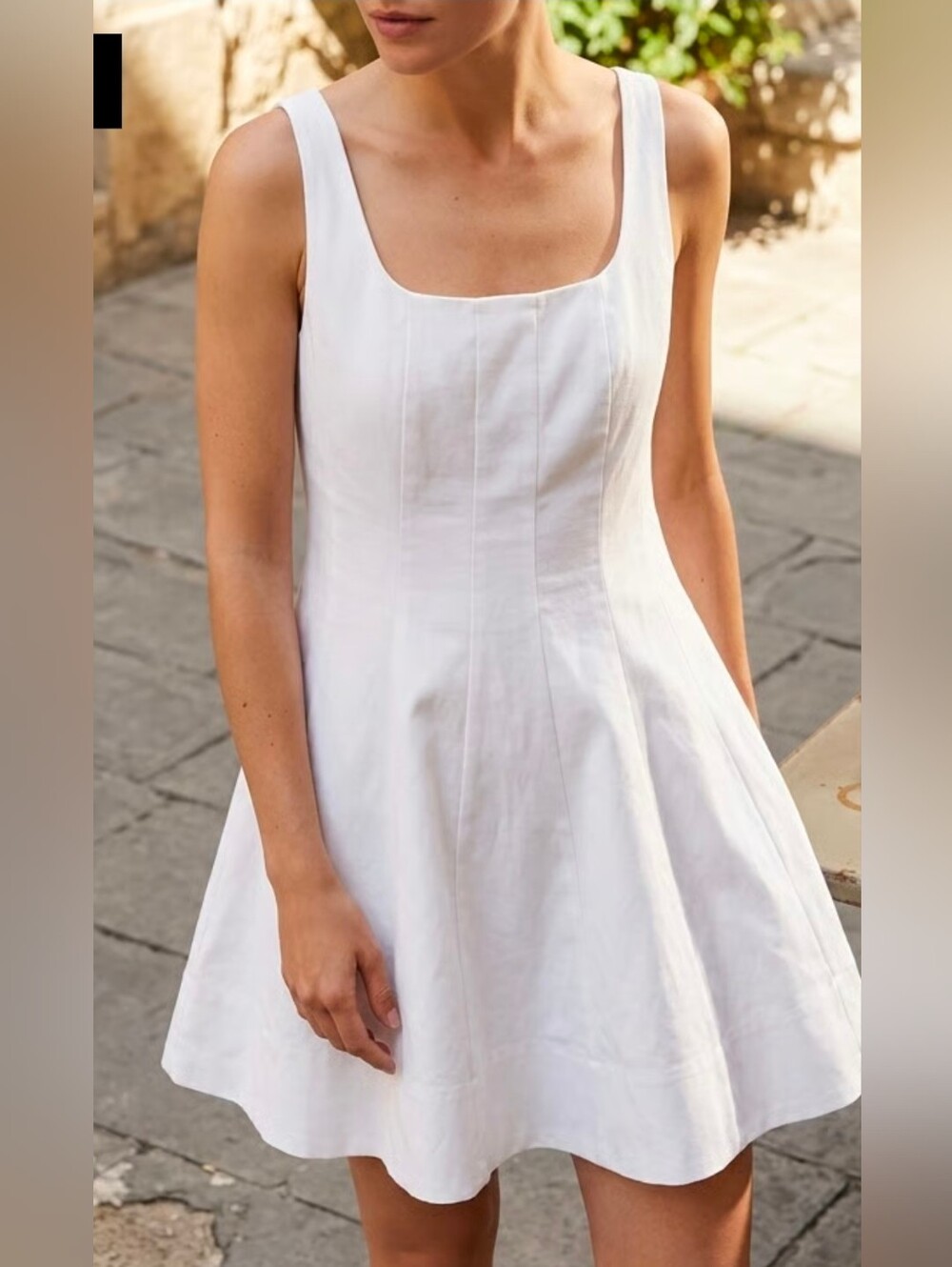 Banana Republic White Square-Neck Mini Dress